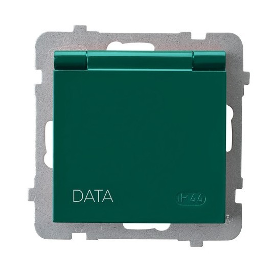 Gniazdo bryzgoszczelne z uziemieniem DATA IP-44 wieczko w kolorze wyrobu GPH-1GZD/m/12/w As OSPEL zielony zielone zielona