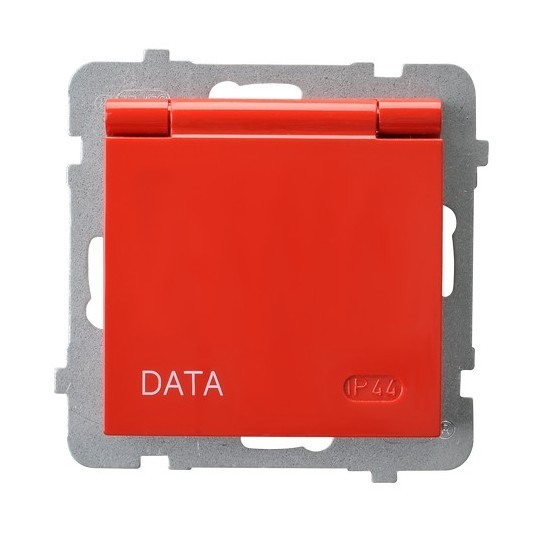 Gniazdo bryzgoszczelne z uziemieniem DATA z kluczem uprawniającym IP-44 wieczko w kolorze wyrobu GPH-1GZK/m/00/w As OSPEL czerwony czerwone czerwona