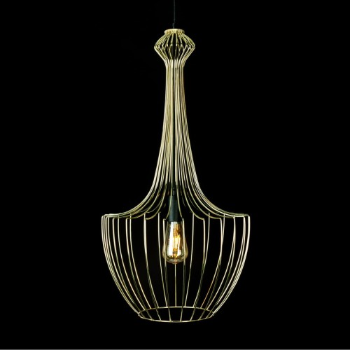 Lampa sufitowa wisząca Industrialna Loft LUKSOR GOLD S 8853 NOWODVORSKI Lighting E27 x1 37cm oświetleniowa żyrandol nowoczesna metal do Kuchni Jadalni nad stół blat wyspę złoty mosiądz zwis Inspiracje Premium