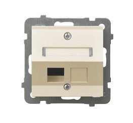 Obudowa gniazda pojedynczego typu Keystone skośna GPK-1GS/p/27 As OSPEL ecru
