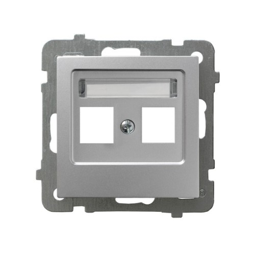 Obudowa gniazda podwójnego typu Keystone prosta GPK-2G/p/18 As OSPEL srebro srebrne srebrny srebrna