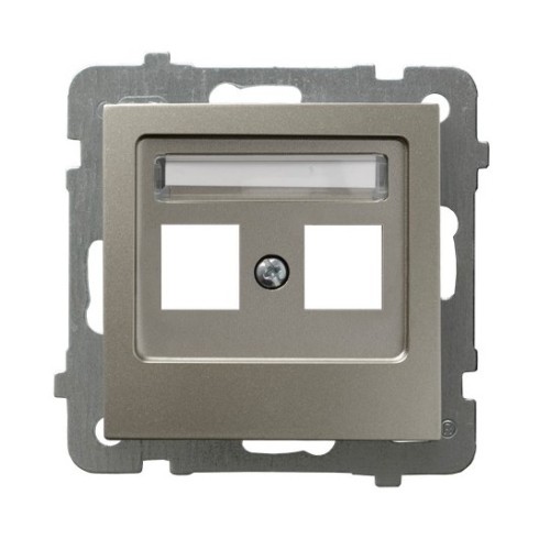 Obudowa gniazda podwójnego typu Keystone prosta GPK-2G/p/45 As OSPEL satyna light