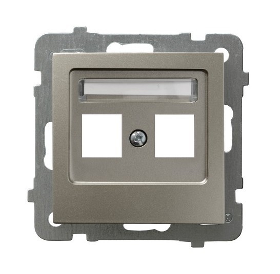 Obudowa gniazda podwójnego typu Keystone prosta GPK-2G/p/45 As OSPEL satyna light