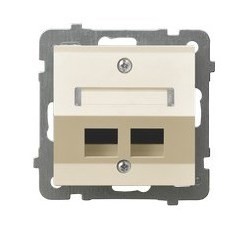 Obudowa gniazda podwójnego typu Keystone skośna GPK-2GS/p/27 As OSPEL ecru