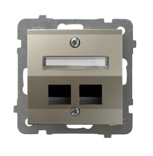 Obudowa gniazda podwójnego typu Keystone skośna GPK-2GS/p/45 As OSPEL satyna light