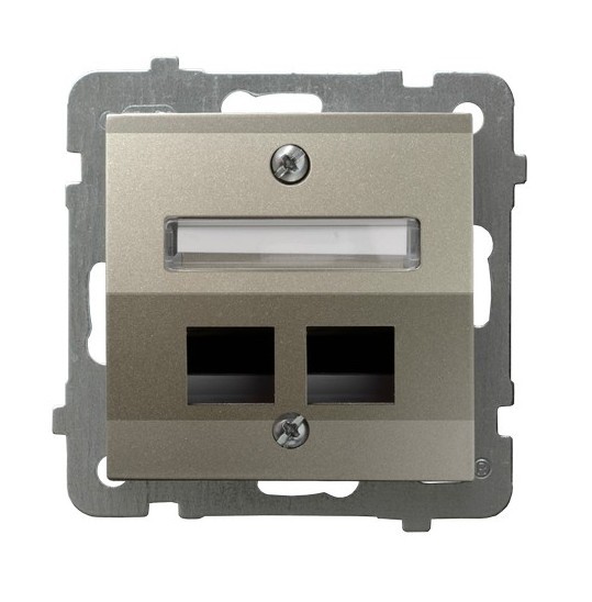 Obudowa gniazda podwójnego typu Keystone skośna GPK-2GS/p/45 As OSPEL satyna light