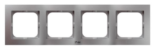 Ramka poczwórna do łączników IP-44 RH-4G/18 As OSPEL srebro srebrne srebrny srebrna