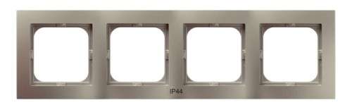 Ramka poczwórna do łączników IP-44 RH-4G/45 As OSPEL satyna light