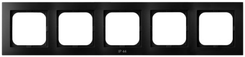 Ramka pięciokrotna do łączników IP-44 RH-5G/33 As OSPEL czarny metalik czarne czarna
