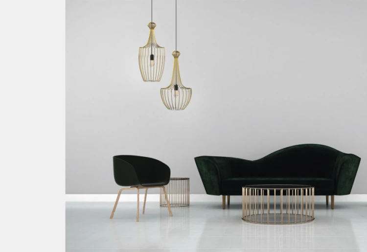 Klosz do lampy sufitowej wiszącej Industrialna Loft CAMELEON LUKSOR GOLD S 8596 NOWODVORSKI Lighting E27 x1 37cm oświetleniowa żyrandol nowoczesna metal do Kuchni Jadalni nad stół blat wyspę złoty mosiądz zwis Inspiracje Premium