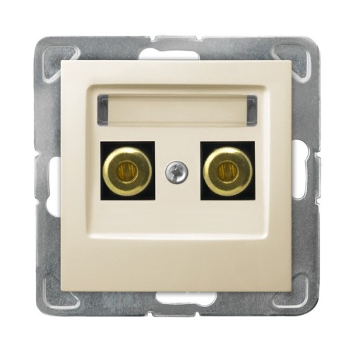 Gniazdo głośnikowe pojedyncze GGN-1Y/m/27 Impresja OSPEL ecru
