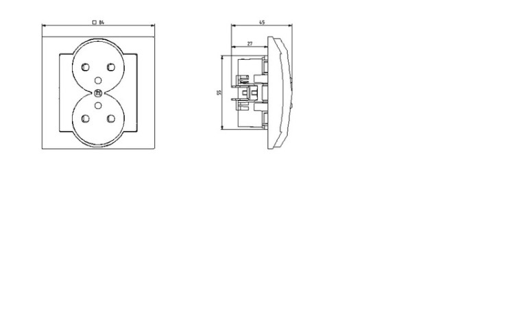 Gniazdo podwójne z uziemieniem kompletne z ramką GP-2YZ/28 Impresja OSPEL złoty metalik