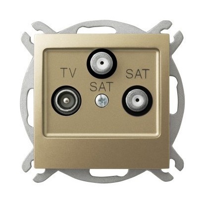 Gniazdo RTV-SAT z dwoma wyjściami SAT GPA-Y2S/m/28 Impresja OSPEL złoty metalik