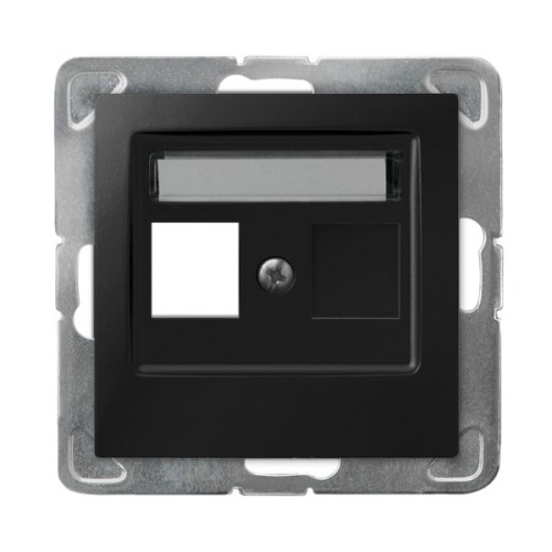 Obudowa gniazda pojedynczego typu Keystone prosta GPK-1Y/p/33 Impresja OSPEL czarny metalik czarne czarna
