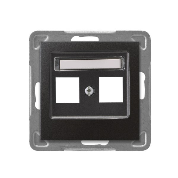 Obudowa gniazda podwójnego typu Keystone prosta GPK-2Y/p/50 Impresja OSPEL antracyt