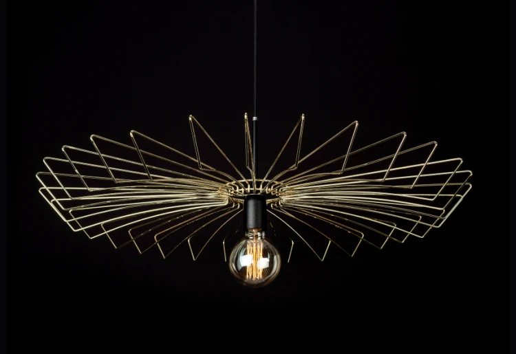 Lampa sufitowa wisząca Industrialna Loft UMBRELLA 8874 NOWODVORSKI Lighting E27 x1 78cm oświetleniowa żyrandol nowoczesna metal do Kuchni Jadalni nad stół blat wyspę złoty mosiądz zwis Inspiracje Premium