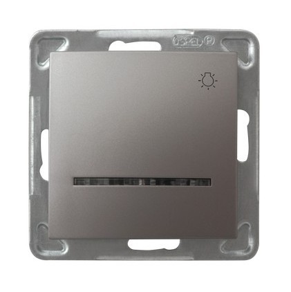 Łącznik zwierny "światło" z podświetleniem niebieskim ŁP-5YS/m/23 Impresja OSPEL tytan