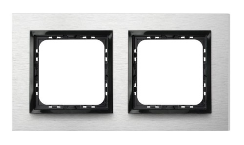 Ramka podwójna R-2YAC/62/25 Impresja OSPEL szczotkowane aluminium