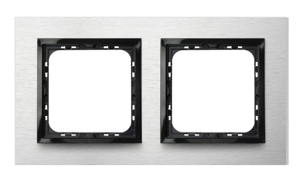 Ramka podwójna R-2YAC/62/25 Impresja OSPEL szczotkowane aluminium