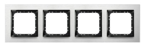 Ramka poczwórna R-4YAC/62/25 Impresja OSPEL szczotkowane aluminium