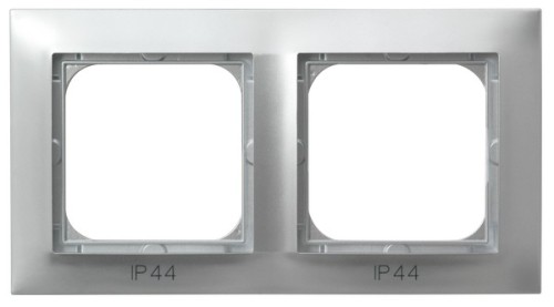 Ramka podwójna do łączników IP-44 RH-2Y/18 Impresja OSPEL srebro srebrne srebrny srebrna
