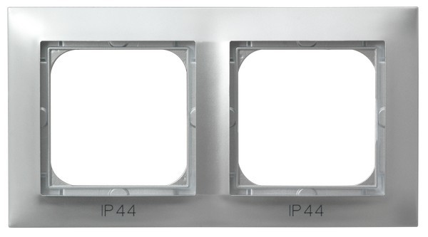 Ramka podwójna do łączników IP-44 RH-2Y/18 Impresja OSPEL srebro srebrne srebrny srebrna
