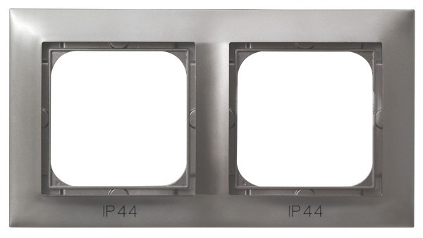 Ramka podwójna do łączników IP-44 RH-2Y/23 Impresja OSPEL tytan