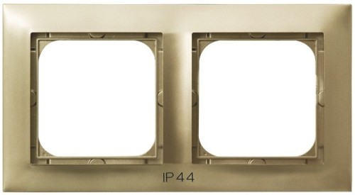 Ramka podwójna do łączników IP-44 RH-2Y/28 Impresja OSPEL złoty metalik