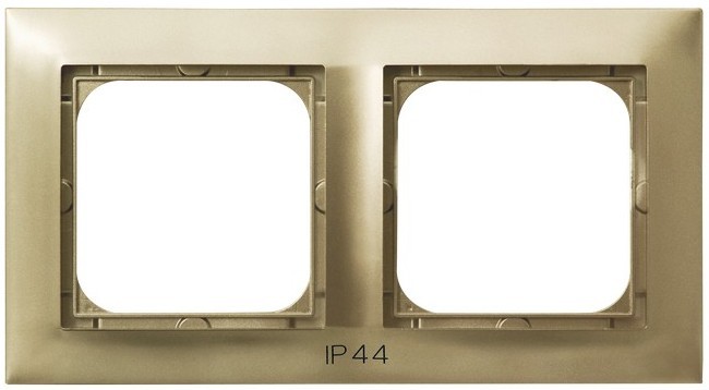 Ramka podwójna do łączników IP-44 RH-2Y/28 Impresja OSPEL złoty metalik