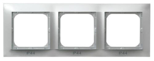 Ramka potrójna do łączników IP-44 RH-3Y/18 Impresja OSPEL srebro srebrne srebrny srebrna
