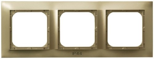 Ramka potrójna do łączników IP-44 RH-3Y/28 Impresja OSPEL złoty metalik