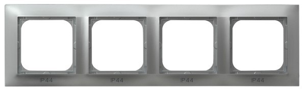 Ramka poczwórna do łączników IP-44 RH-4Y/18 Impresja OSPEL srebro srebrne srebrny srebrna