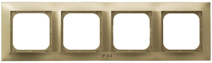 Ramka poczwórna do łączników IP-44 RH-4Y/28 Impresja OSPEL złoty metalik