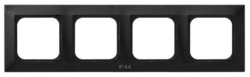 Ramka poczwórna do łączników IP-44 RH-4Y/33 Impresja OSPEL czarny metalik czarne czarna