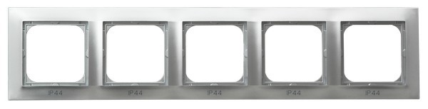 Ramka pięciokrotna do łączników IP-44 RH-5Y/18 Impresja OSPEL srebro srebrne srebrny srebrna