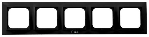 Ramka pięciokrotna do łączników IP-44 RH-5Y/33 Impresja OSPEL czarny metalik czarne czarna