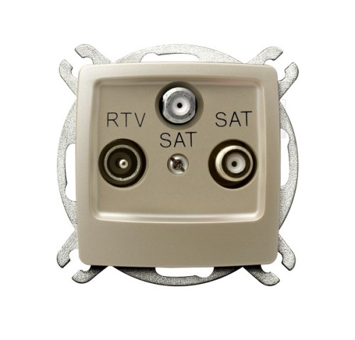 Gniazdo RTV-SAT z dwoma wyjściami SAT GPA-S2S/m/42 Karo OSPEL ecru perłowy