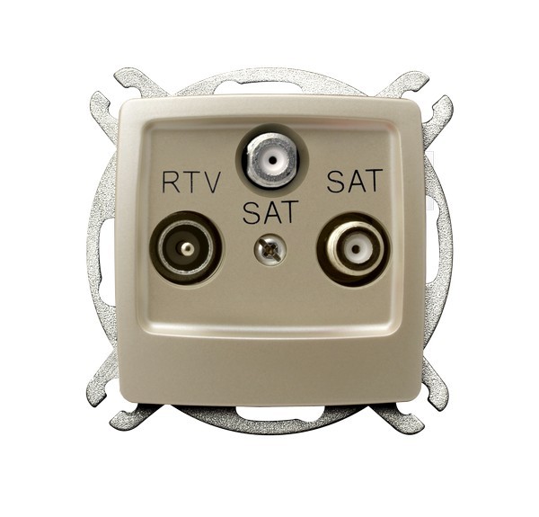 Gniazdo RTV-SAT z dwoma wyjściami SAT GPA-S2S/m/42 Karo OSPEL ecru perłowy