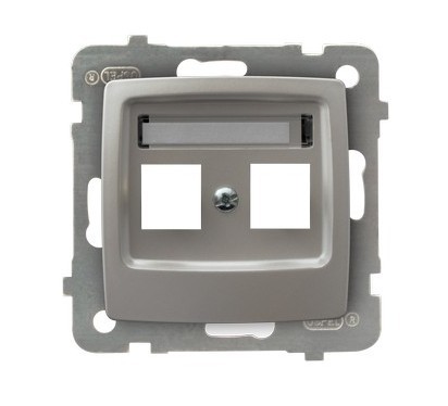 Obudowa gniazda podwójnego typu Keystone prosta GPK-2S/p/43 Karo OSPEL srebrny perłowy