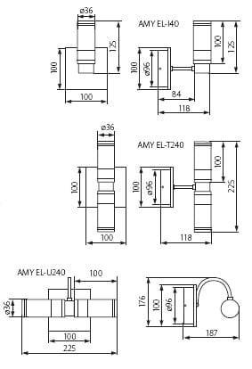 Lampa ścienna Kinkiet Kanlux AMY EL-U240 07132
