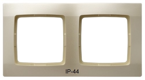 Ramka podwójna do łączników IP-44 RH-2S/42 Karo OSPEL ecru perłowy