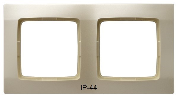 Ramka podwójna do łączników IP-44 RH-2S/42 Karo OSPEL ecru perłowy