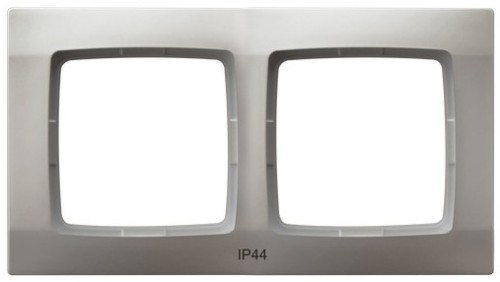 Ramka podwójna do łączników IP-44 RH-2S/43 Karo OSPEL srebrny perłowy