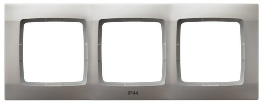 Ramka potrójna do łączników IP-44 RH-3S/43 Karo OSPEL srebrny perłowy