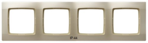 Ramka poczwórna do łączników IP-44 RH-4S/42 Karo OSPEL ecru perłowy