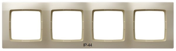 Ramka poczwórna do łączników IP-44 RH-4S/42 Karo OSPEL ecru perłowy