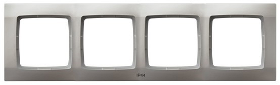 Ramka poczwórna do łączników IP-44 RH-4S/43 Karo OSPEL srebrny perłowy