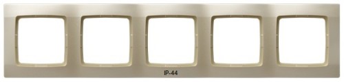 Ramka pięciokrotna do łączników IP-44 RH-5S/42 Karo OSPEL ecru perłowy