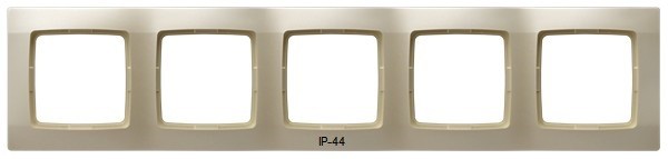 Ramka pięciokrotna do łączników IP-44 RH-5S/42 Karo OSPEL ecru perłowy