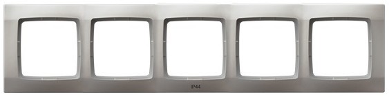 Ramka pięciokrotna do łączników IP-44 RH-5S/43 Karo OSPEL srebrny perłowy